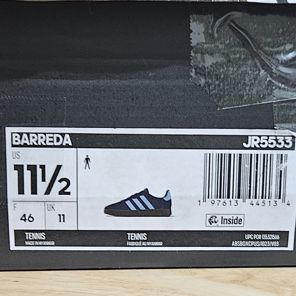 Adidas Barreda men's tennis shoes - Navy Blue / Light Blue - JR5533 size 11.5 - Picture 9 of 11